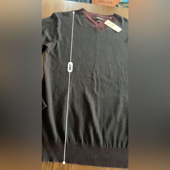 Buckle black Sweater V-neck Men’s Large athletic fit NWT black burgundy preppy - Picture 5 of 15